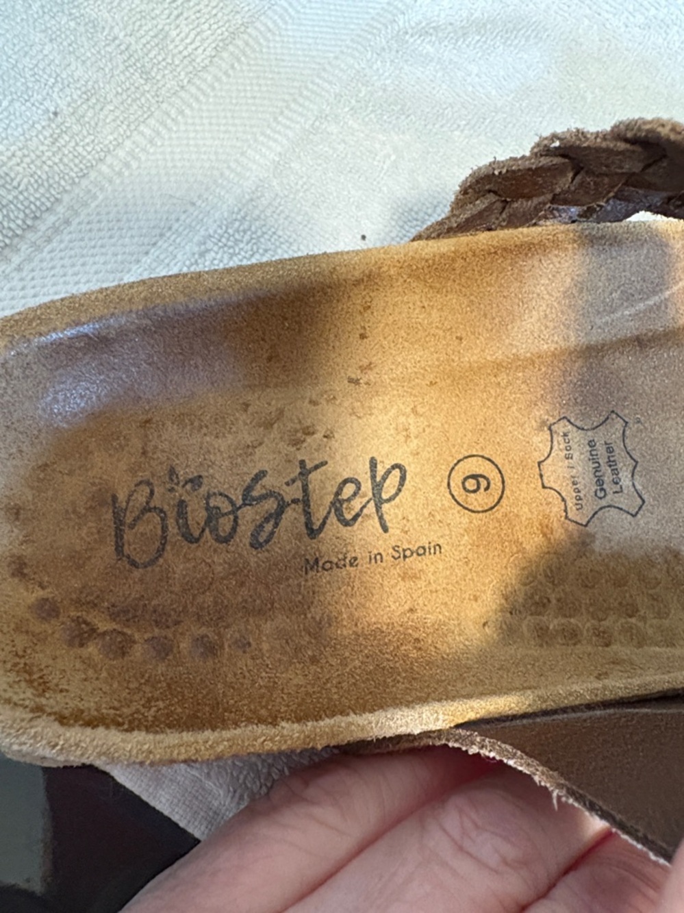 Bio Step Braided Tan Leather Sandals Sz 6 - Picture 3 of 6